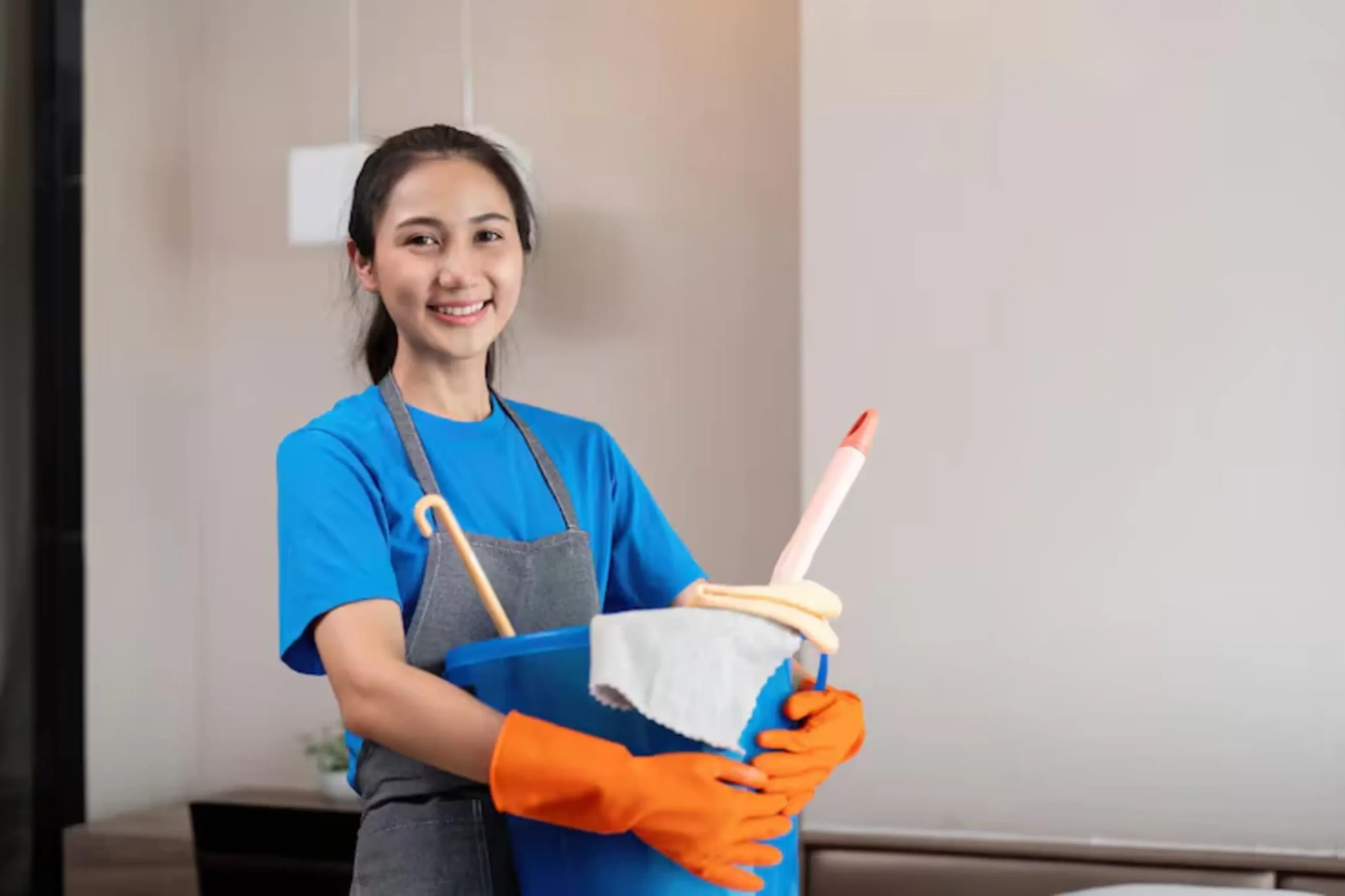 EasyCleanPro cleaning team cleaning a modern condo living room in Kuala Lumpur